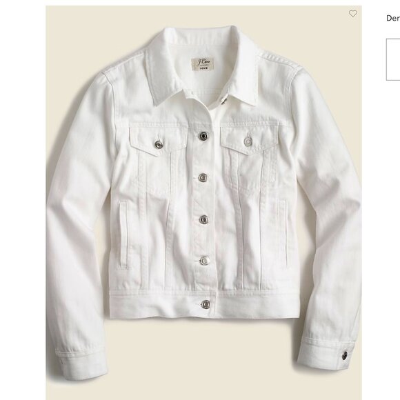 J. Crew 100% Cotton White Denim Button Front Jean Jacket Size M - Picture 1 of 8
